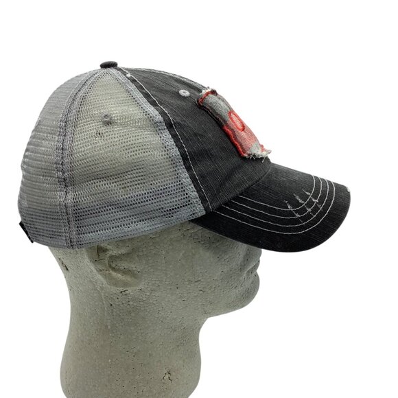 Ohio Distressed Trucker Hat Buffalo Plaid Patch Design Adjustable Mesh Back 0S - Picture 7 of 8